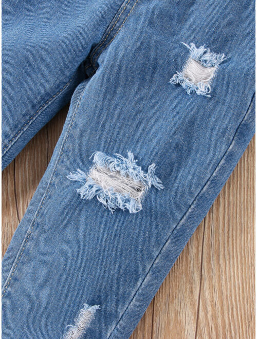 Shein Toddler Boys Ripped Frayed Jeans