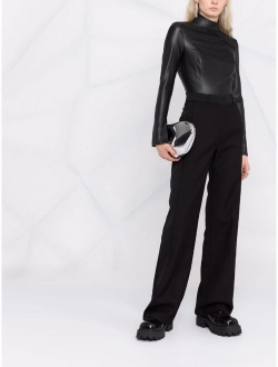 x Amina Muaddi vegan leather bodysuit