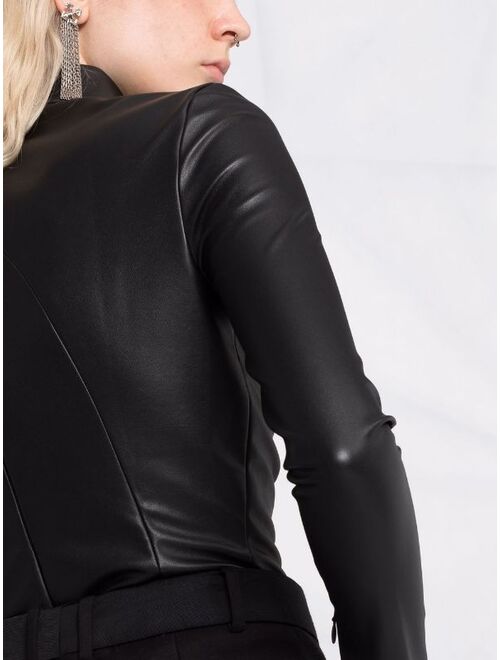 Wolford x Amina Muaddi vegan leather bodysuit
