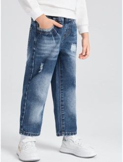 Toddler Boys Ripped Straight Leg Jeans