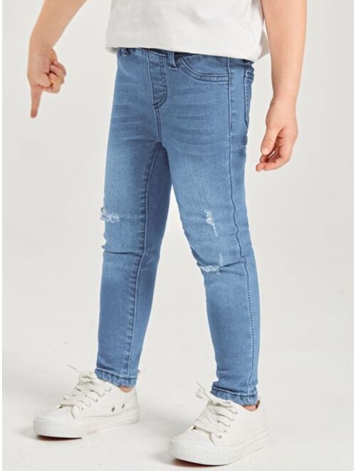 SHEIN Toddler Boys Ripped Jeans