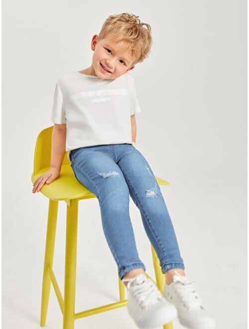 SHEIN Toddler Boys Ripped Jeans