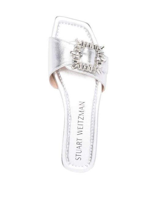 Stuart Weitzman embellished-buckle detail metallic sandals