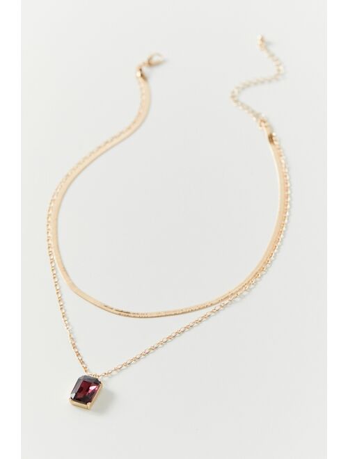 Cove Gem Brass Layer Necklace
