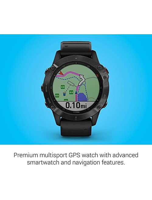 Garmin Fenix 6 Pro, Premium Multisport GPS Watch, Features Mapping, Music, Grade-Adjusted Pace Guidance and Pulse Ox Sensors, Black 010-02158-01 (Renewed)