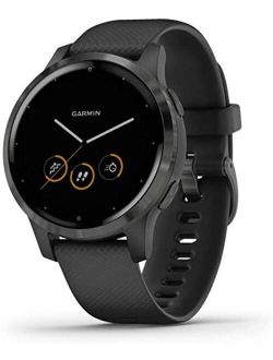 010-N2172-11 Vivoactive 4S GPS Smartwatch, Slate Stainless Steel Bezel with Black Case and Silicone Band (Renewed)