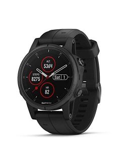 fenix 5s Plus, Smaller-Sized Multisport GPS Smartwatch, Features Color Topo Maps, Heart Rate Monitoring, Music and Contactless Payment, Black
