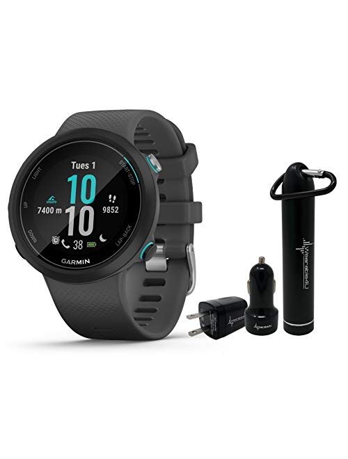 Garmin Swim 2 GPS Swimming Smartwatch with Wearable4U Power Pack Bundle (Slate) 549