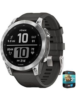 Fenix 7 Smartwatch Slate Gray with Black Band Bundle with 2 YR CPS Enhanced Protection Pack