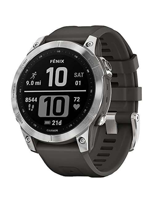 Garmin Fenix 7 Smartwatch Slate Gray with Black Band Bundle with 2 YR CPS Enhanced Protection Pack