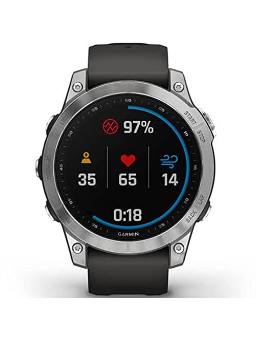 Garmin Fenix 7 Smartwatch Slate Gray with Black Band Bundle with 2 YR CPS Enhanced Protection Pack