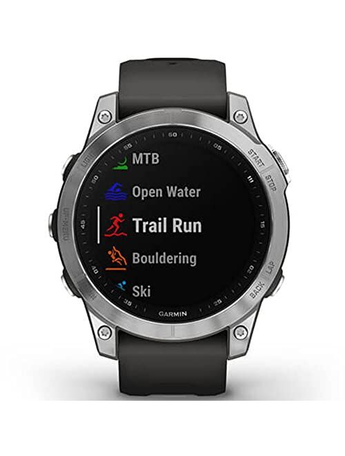 Garmin Fenix 7 Smartwatch Slate Gray with Black Band Bundle with 2 YR CPS Enhanced Protection Pack