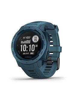 Instinct, Rugged Outdoor Watch with GPS, Features GLONASS and Galileo, Heart Rate Monitoring and 3-Axis Compass, Lakeside Blue (Renewed)