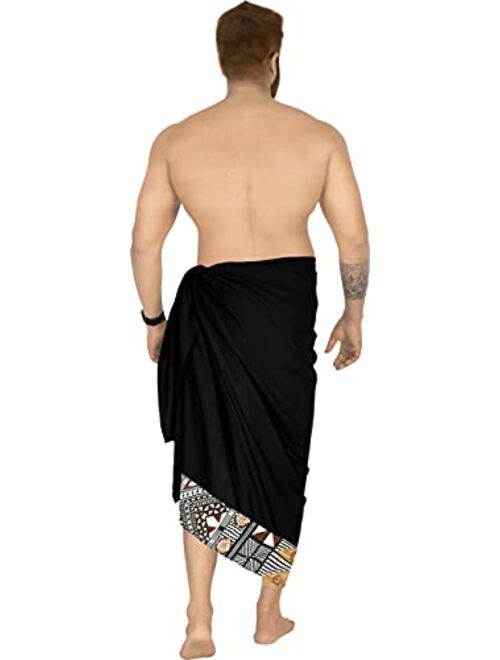 LA LEELA Men's Standard Swimsuits Sarong Full Swim Wrap
