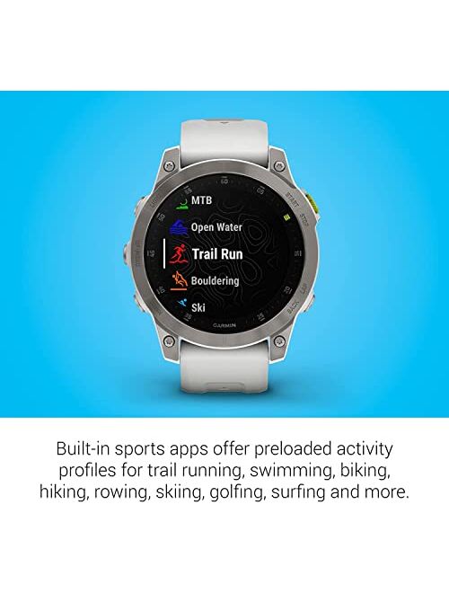 Garmin Epix Gen 2 2022 Active GPS Premium Fitness Smartwatch for Men & Women with Charging Base, USB Car/Wall Adapter, 6Ave Cleaning Kit (Bundle)