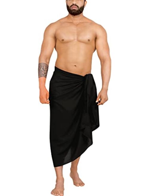LA LEELA Men's Swim Trunk Swimwear Sarong Wrap Cover Ups