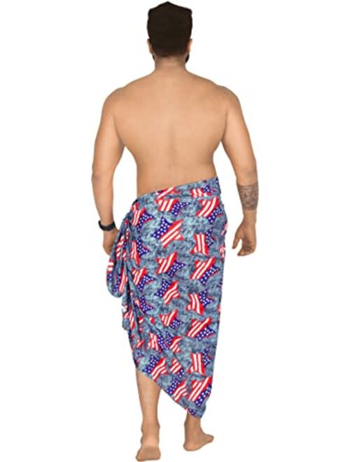 LA LEELA Men's Regular Vacation Sarong Long Pareo Wrap