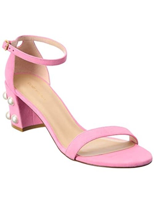 Stuart Weitzman Simple Pearls Suede Sandal