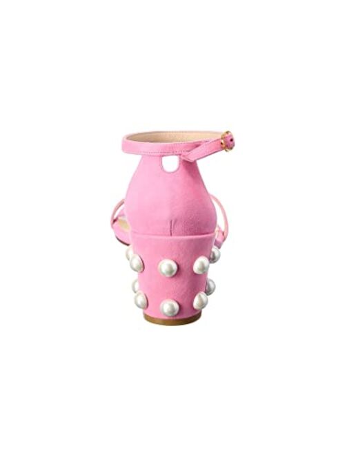 Stuart Weitzman Simple Pearls Suede Sandal