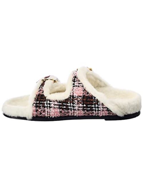 Stuart Weitzman Piper Chill Tweed & Shearling Slide