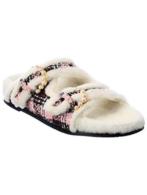 Stuart Weitzman Piper Chill Tweed & Shearling Slide