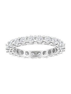 3 Carat (ctw) 14K White Gold Round Diamond Ladies Eternity Wedding Anniversary Stackable Ring Band Value Collection