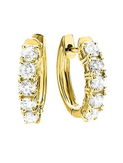 1-5 Carat Huggies Hoop Diamond Earrings 14K Gold Value Collection