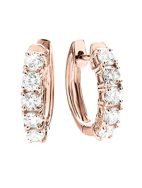 Houston Diamond District 1-5 Carat Huggies Hoop Diamond Earrings 14K Gold Value Collection