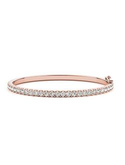 14K White Gold Diamond Bangle Bracelet Premium Collection