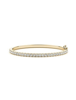 14K White Gold Diamond Bangle Bracelet Premium Collection