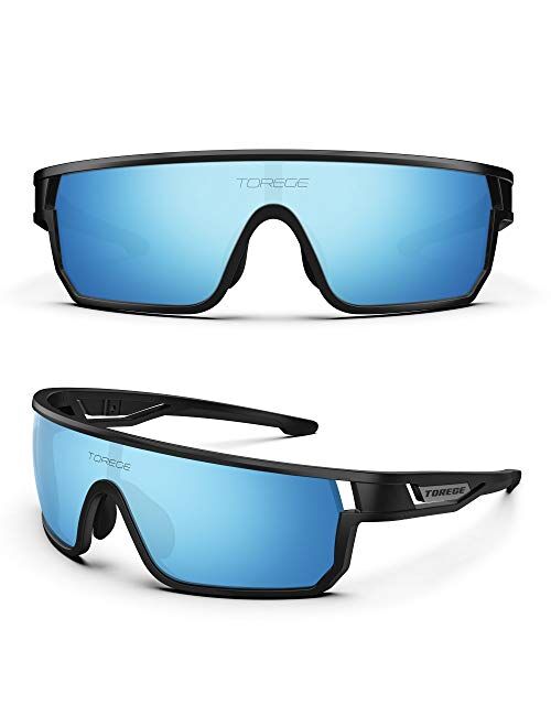 TOREGE Polarized Sports Sunglasses For Man Women Cycling Running Fishing Golf TR90 Fashion Frame TR13 Racer