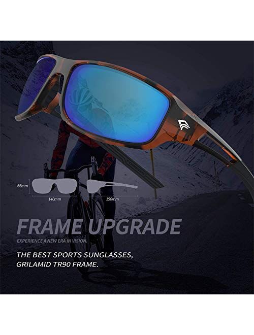 TOREGE Polarized Sports Sunglasses for Man Women Cycling Running Fishing Golf TR90 Fashion Frame TR12 Wanderer