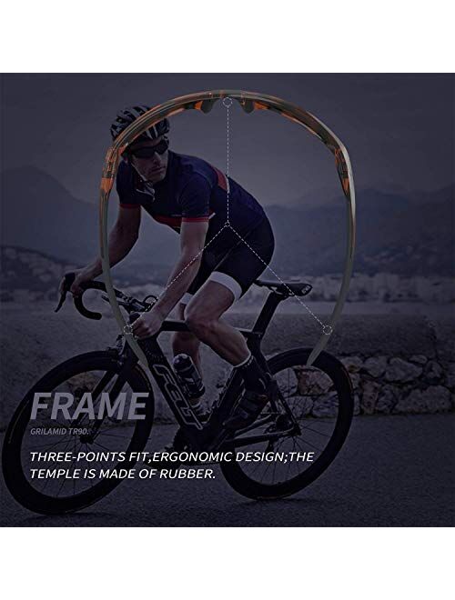 TOREGE Polarized Sports Sunglasses for Man Women Cycling Running Fishing Golf TR90 Fashion Frame TR12 Wanderer
