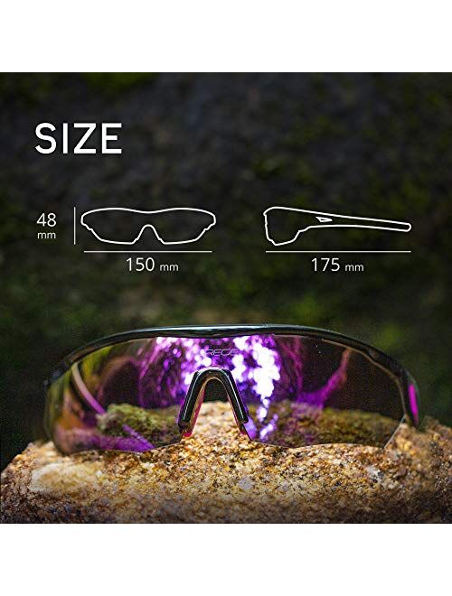 TOREGE Polarized Sports Sunglasses with 3 changeable Lenses for Men Women Cycling Running Driving Fishing Golf Glasses TR05