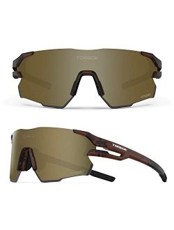 Torege Sports Sunglasses for Men,Polarized Sunglasses for Women,Sports Sunglasses for Cycling Hiking Fishing Golf Running TR71