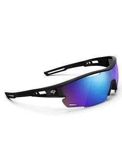 TOREGE Polarized Sports Sunglasses for Men Women Running Fishing Cycling Driving Glasses TR21