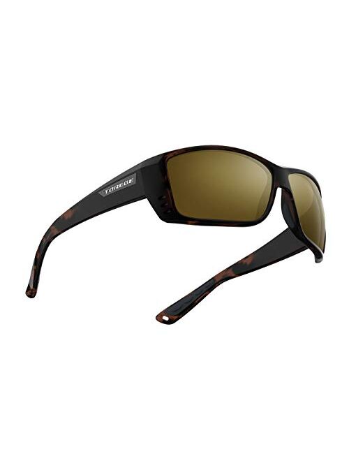 Torege Sunglasses Men - Sports Polarized Glasses for Baseball Fishing Cycling Running Womens Sunglasses Wrap Around Design UV400