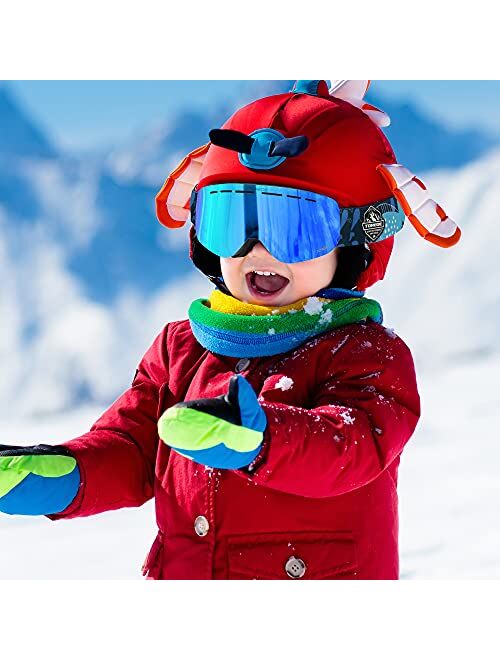 TOREGE Kids Ski Goggles, Snowboard Goggles Dual-Layer Anti Fog Snow Goggles for Boys Girls Youth TG05