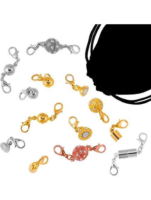 Honoson 31 Pieces Necklaces Bracelets Extender Set Includes 20 Pieces 2 3 4 5 6 Necklaces Bracelets Chain Extender, 11 Pieces Magnetic Clasps