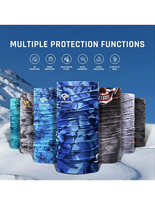TOREGE Neck Gaiter Breathable Face Cover with Lycra Fabric,UV-Protection Gator Mask Scarf for Men & Women