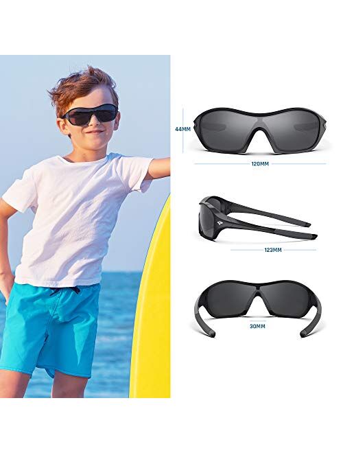 TOREGE Kids Sunglasses Polarized Sports Sunglasses for Boys and Girls TR17