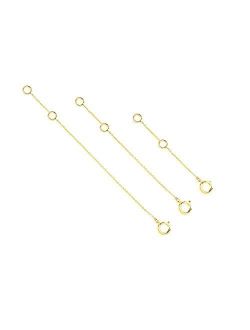 14k 18k Solid Gold Extender For Necklace or Bracelet, Removable Real Solid Gold Extension Link Cable Chain, Adjustable Length For 1inch 2inch 3icnh 4 inch. Jewee Diamond