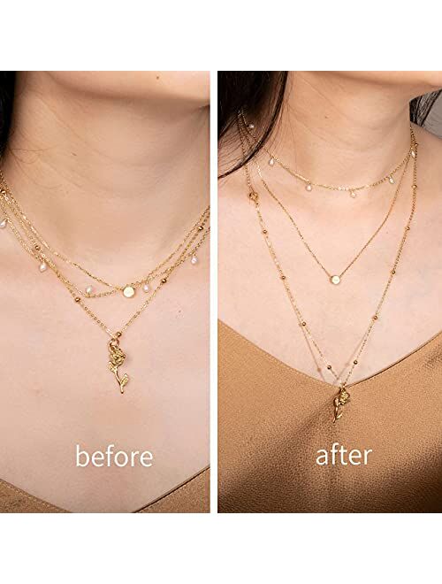 Meow Star Necklace Extender Sterling Silver Necklace Extenders Gold Choker Bracelet Extenders Chain Set 2", 4", 6" Inches Hypoallergenic Durable in Gold, Rose Gold, Silve
