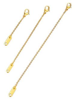 Altitude Boutique Necklace Extenders 1", 2", 3" Inches 18k Gold Plated Delicate Necklace Extender Bracelet Ankle Extenders Chain Extension for Jewelry Making Set for Wome