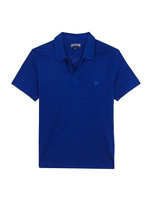 Vilebrequin Men Linen Jersey Polo Shirt Solid