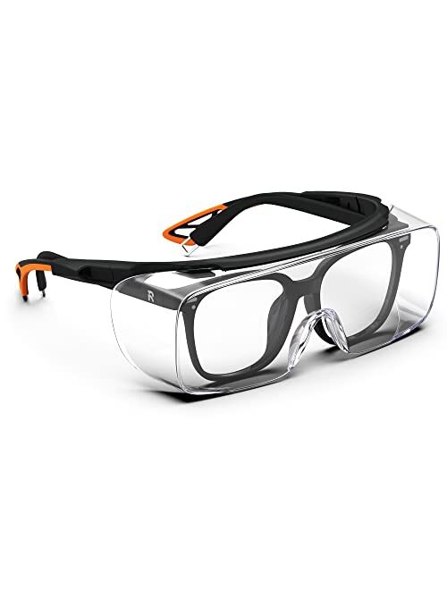 TOREGE Safety Glasses, Anti Fog Safety Glasses Over Glasses, Safety Goggles With HD Lenses,Medical Goggles For Men&Women(Gray/Clear Lens)