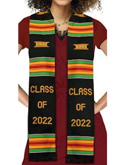 Kwabla'S Kente Stole Class of 2022 African Kente Cloth Graduation Stole Sash
