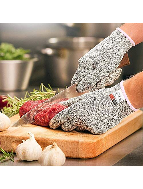 TOREGE Cut Resistant Gloves，Cut Proof Gloves Of Food Grade，High Performance Anti-Cut Material, Great For Cooking,Working,Cutting Etc (Unsex S)