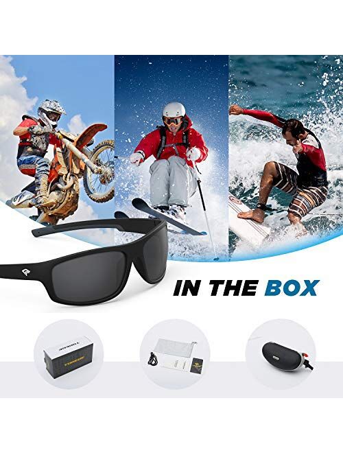 TOREGE Sports Polarized Sunglasses for Men Women Durable Frame Cycling Running Driving Fishing Trekking Glasses TR19