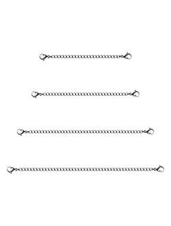 JANEMO Jewelry Making Chains,4 Pcs Necklace Extender, Bracelet Extender, Extender Chain Set, 1.9Inch/2.9Inch/3.9Inch/5.9Inch Extender Chains for Necklace,Bracelet